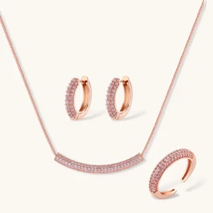 Conjunto Pavé Rosa | Joyería RABHA