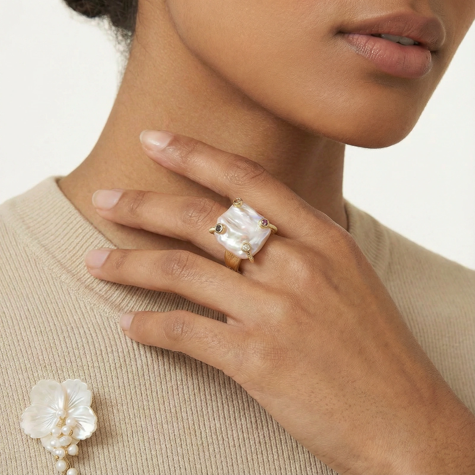 Anillo Declaración de Perla Barroca - Vista 4 | Joyería RABHA