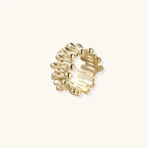 Anillo Escultura Cuerda Dorada | Joyería RABHA