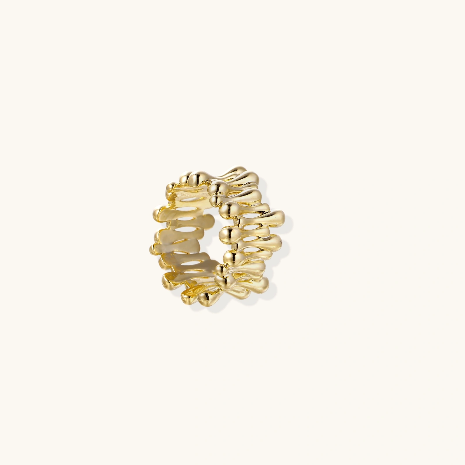 Anillo Escultura Cuerda Dorada - Enfoque alternativo | Joyería RABHA
