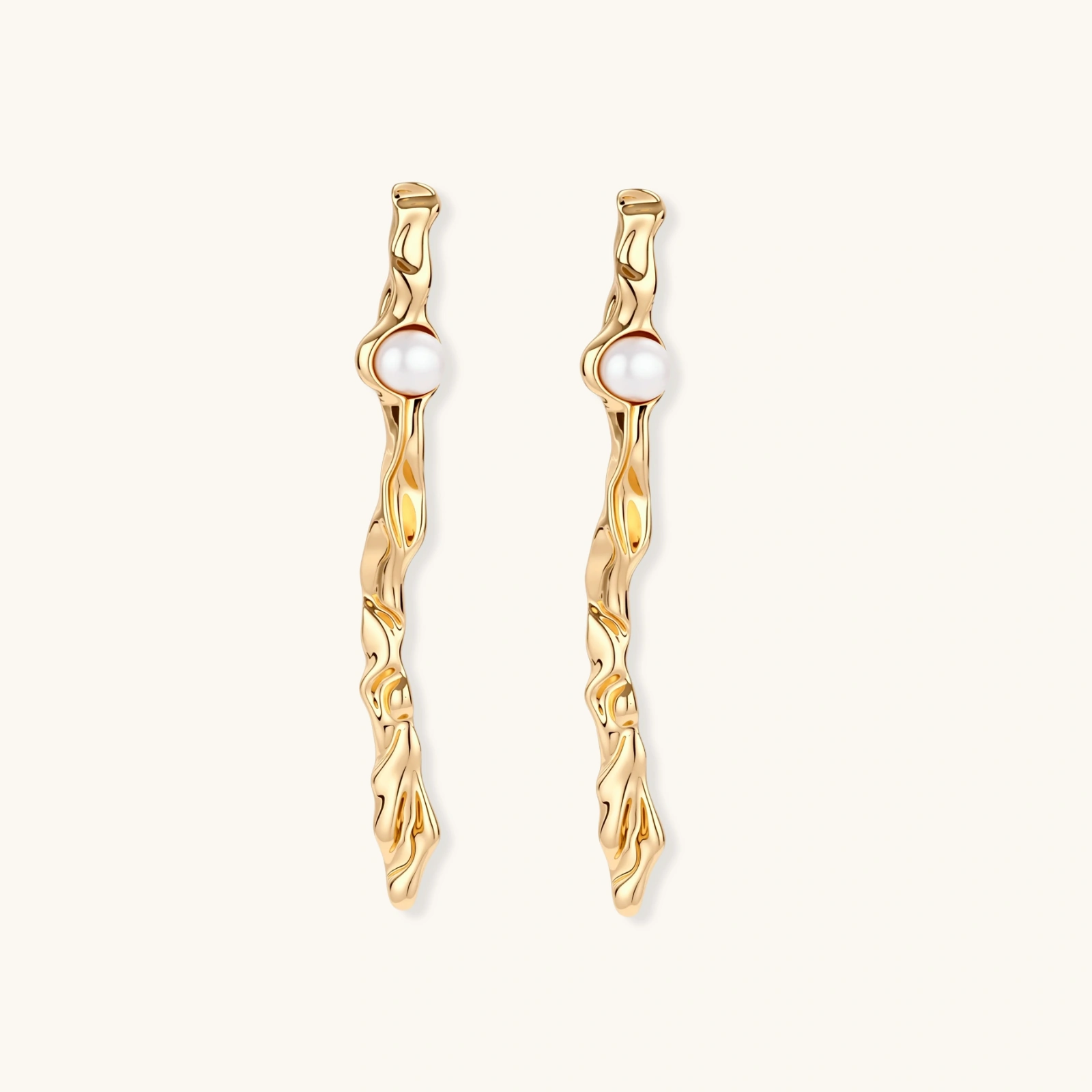 Pendientes de Perla Flujo Retorcido - Enfoque alternativo | Joyería RABHA