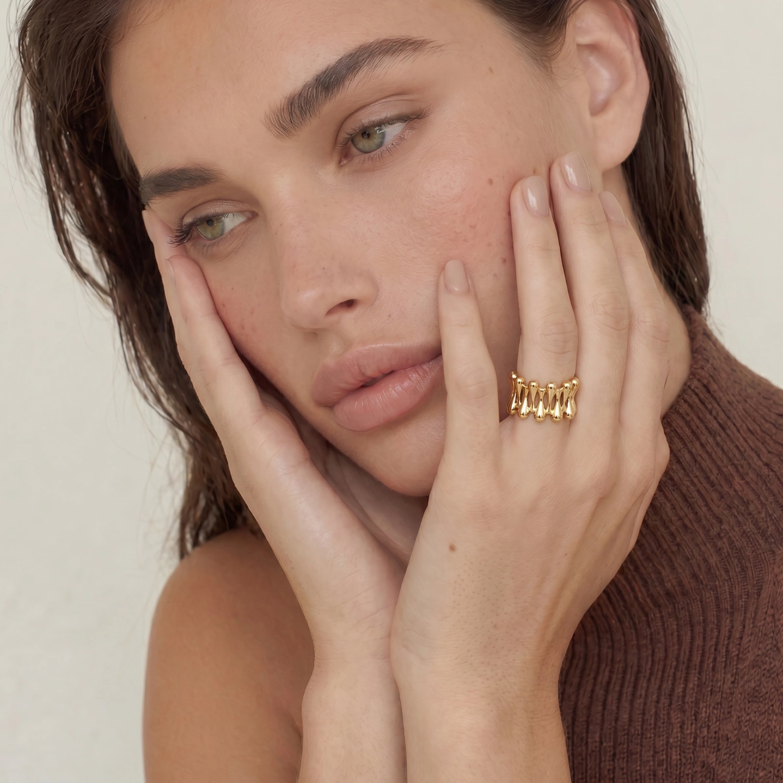 Anillo Escultura Cuerda Dorada - Vista 3 | Joyería RABHA