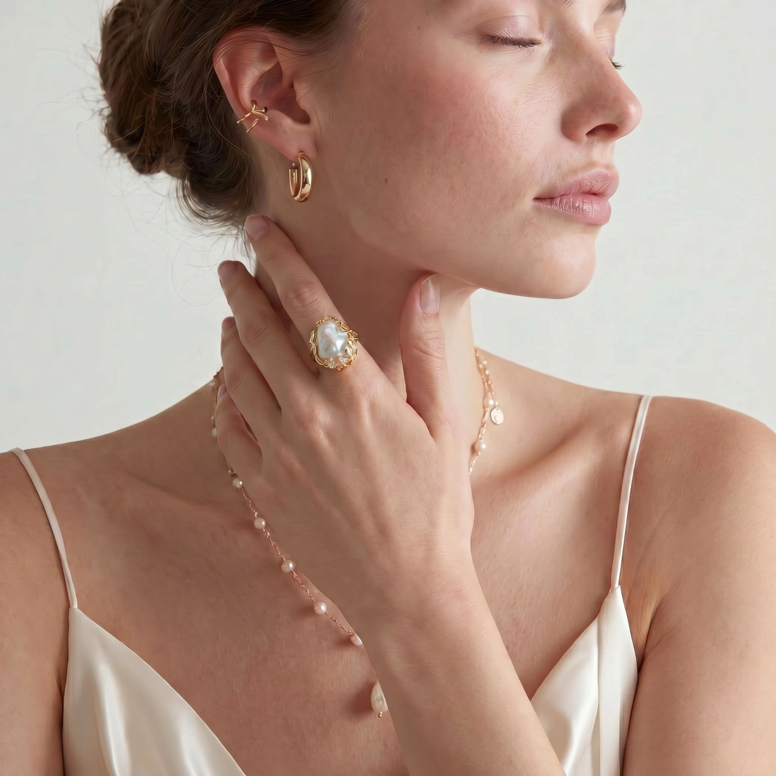 Anillo Corona con Perla Barroca - Vista 3 | Joyería RABHA