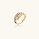 Anillo de Cristal con Eslabones de Cadena | Joyería RABHA